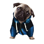 Blue Ace Card Print Dog Zip Up Hoodie
