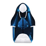 Blue Ace Card Print Dog Zip Up Hoodie