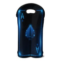 Blue Ace Card Print Double Neoprene Wine Tote