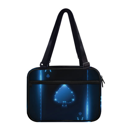 Blue Ace Card Print Double Strap Bible Bag