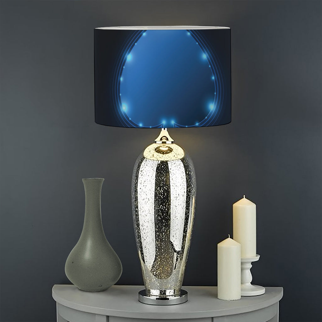 Blue Ace Card Print Drum Lamp Shade