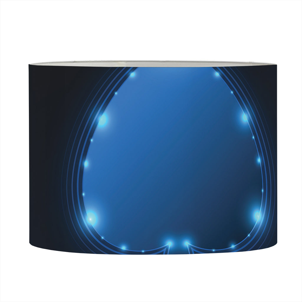 Blue Ace Card Print Drum Lamp Shade