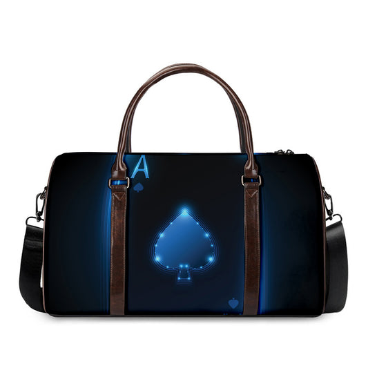 Blue Ace Card Print Duffle Bag
