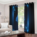 Blue Ace Card Print Extra Wide Grommet Curtains