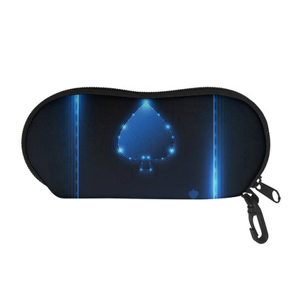 Blue Ace Card Print Glasses Case
