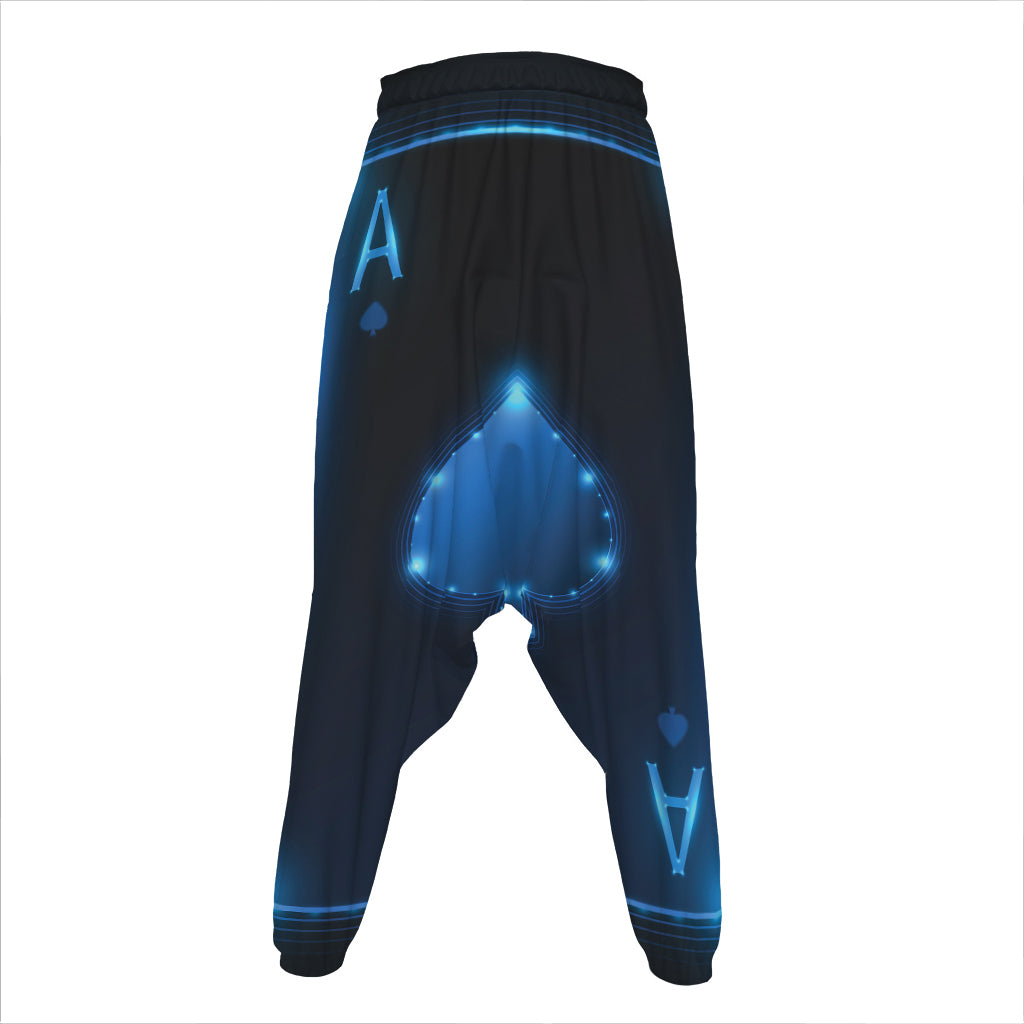 Blue Ace Card Print Hammer Pants
