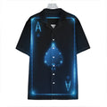 Blue Ace Card Print Hawaiian Shirt