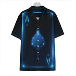 Blue Ace Card Print Hawaiian Shirt