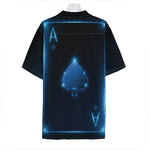 Blue Ace Card Print Hawaiian Shirt