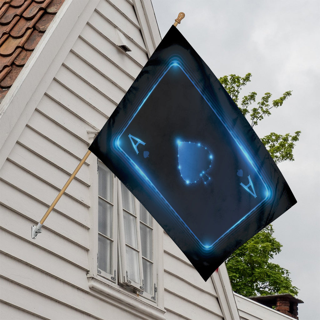 Blue Ace Card Print House Flag