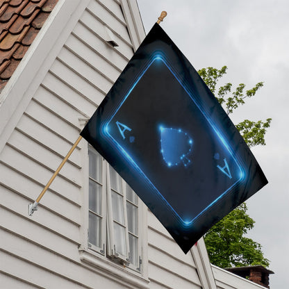 Blue Ace Card Print House Flag