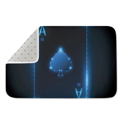 Blue Ace Card Print Indoor Door Mat