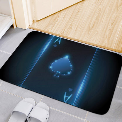 Blue Ace Card Print Indoor Door Mat