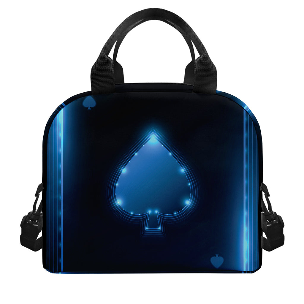 Blue Ace Card Print Insulated Lunch Bag