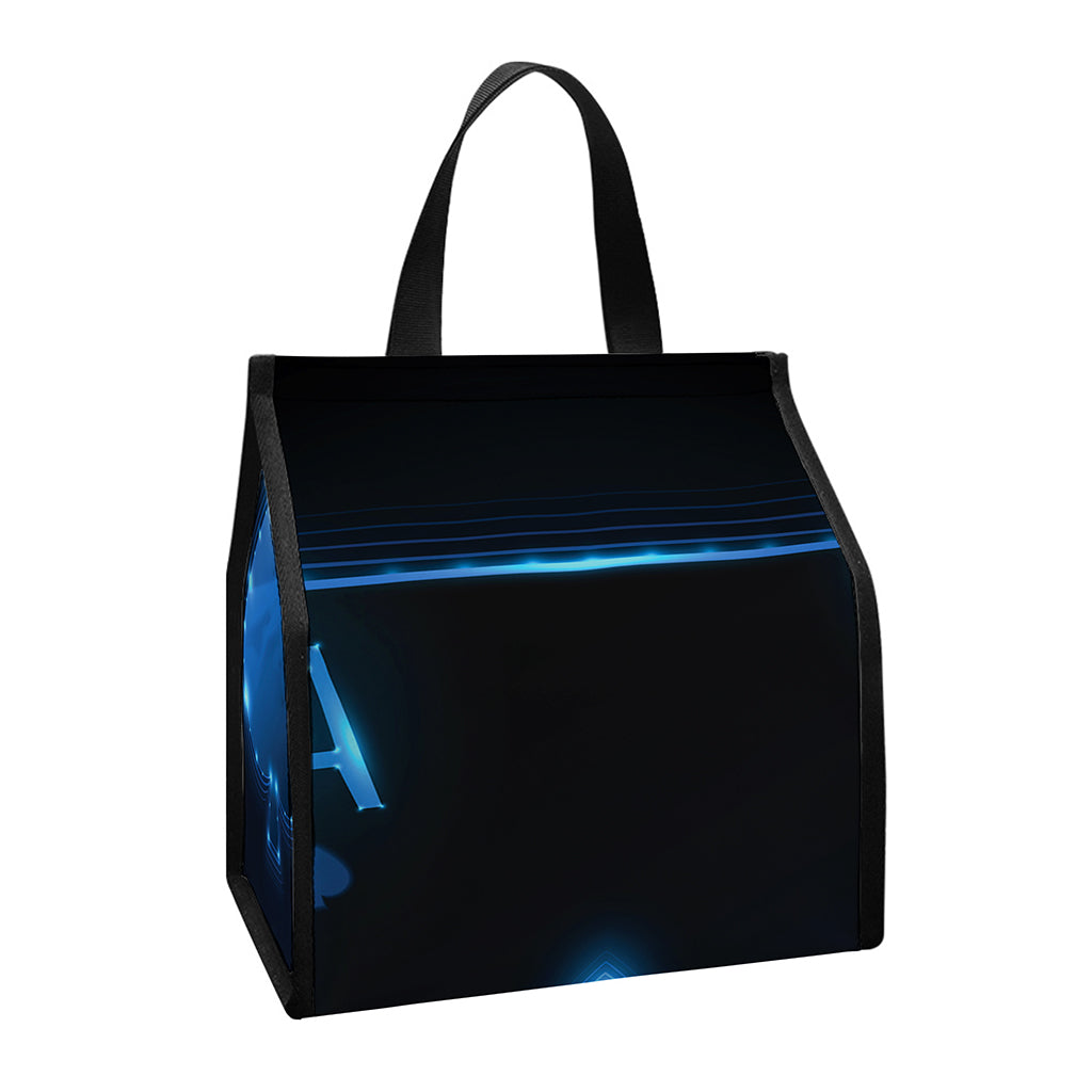 Blue Ace Card Print Insulated Lunch Tote