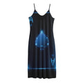 Blue Ace Card Print Jersey Midi Cami Dress