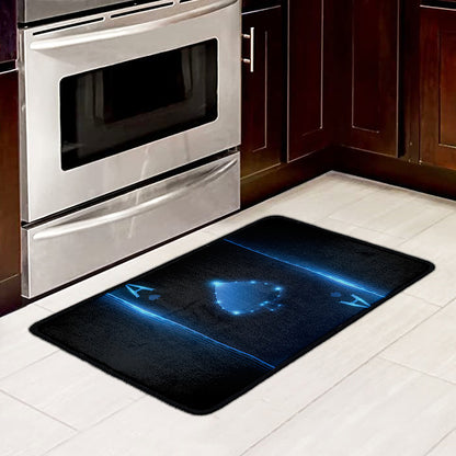 Blue Ace Card Print Kitchen Mat
