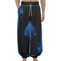 Blue Ace Card Print Lantern Pants