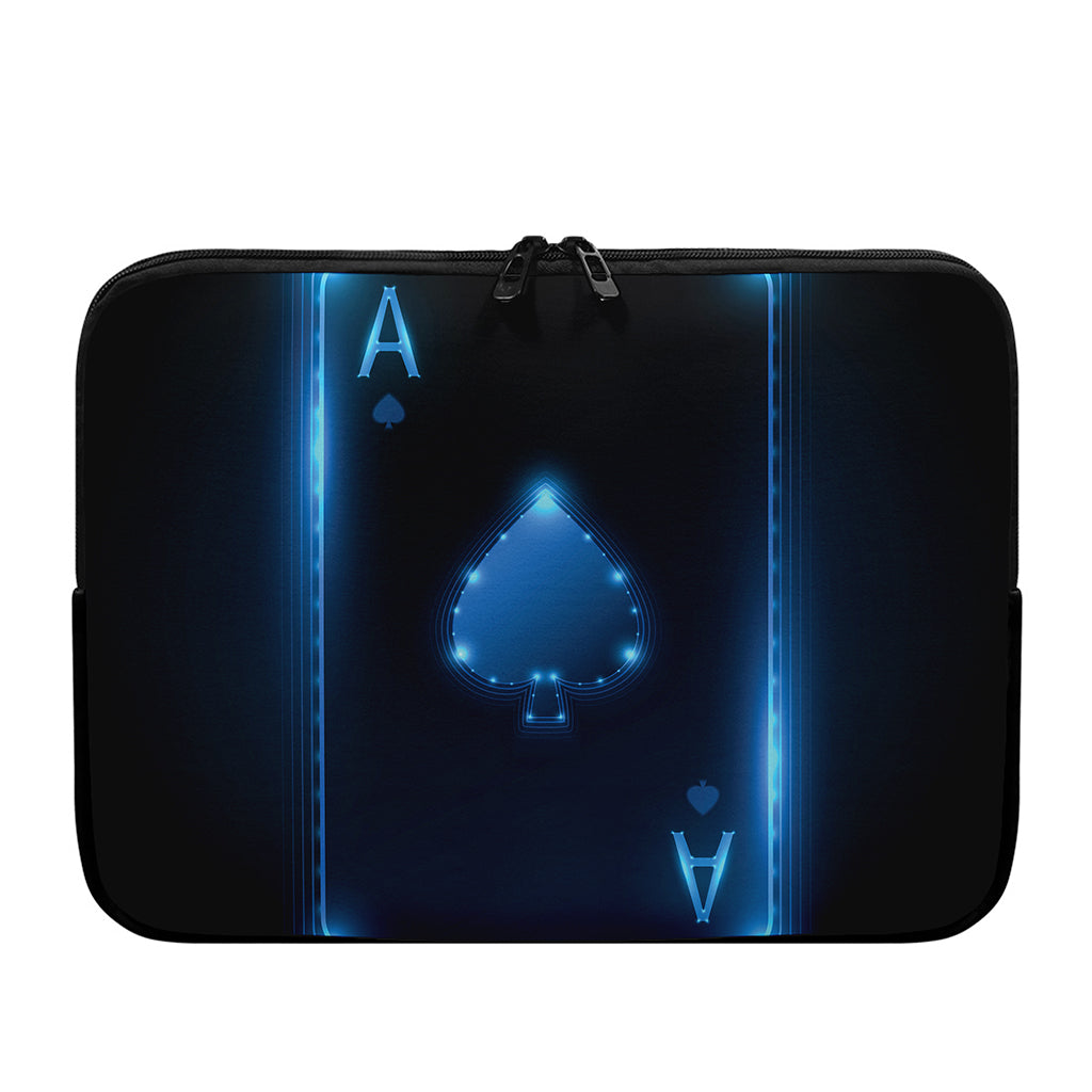 Blue Ace Card Print Laptop Sleeve