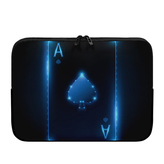 Blue Ace Card Print Laptop Sleeve