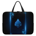 Blue Ace Card Print Laptop Sleeve With Handle