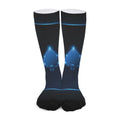 Blue Ace Card Print Long Socks
