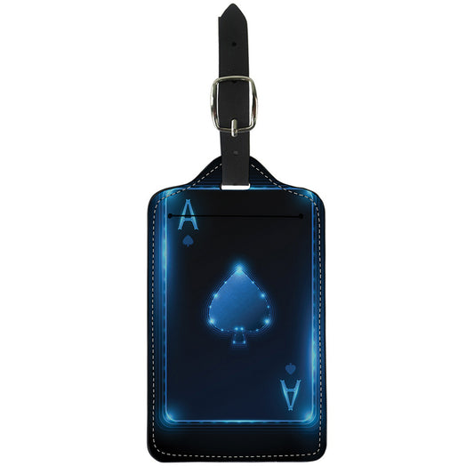 Blue Ace Card Print Luggage Tag