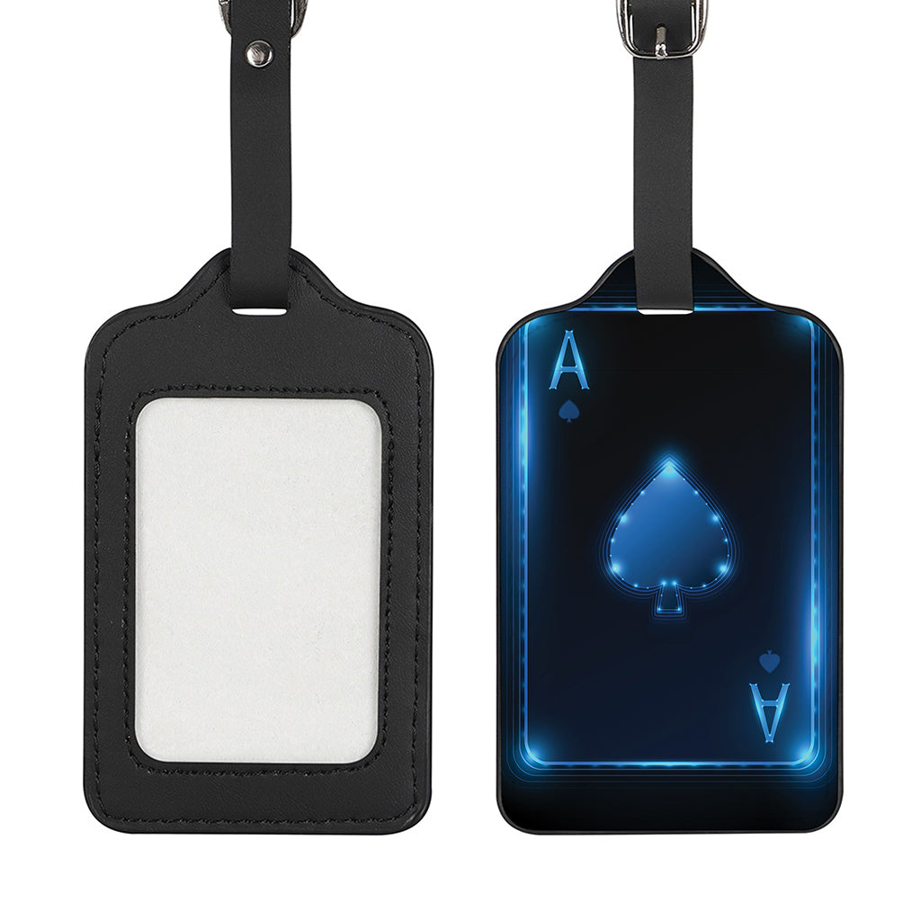 Blue Ace Card Print Luggage Tag