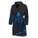 Blue Ace Card Print Men's Bathrobe