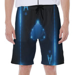 Blue Ace Card Print Men's Beach Shorts