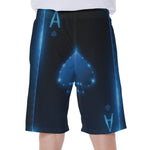 Blue Ace Card Print Men's Beach Shorts