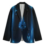Blue Ace Card Print Men's Blazer