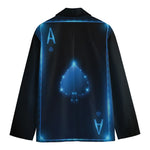 Blue Ace Card Print Men's Blazer