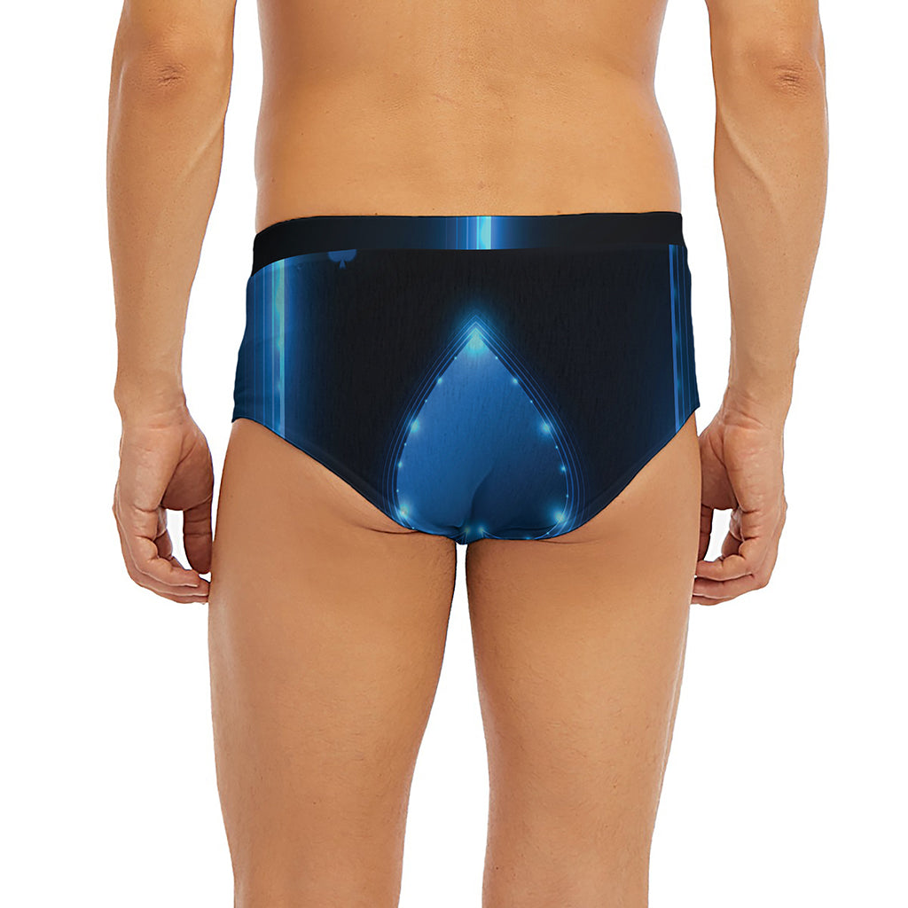 Blue Ace Card Print Men's Briefs