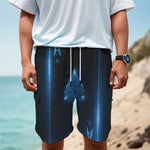 Blue Ace Card Print Men's Cargo Shorts