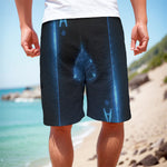 Blue Ace Card Print Men's Cargo Shorts