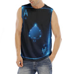 Blue Ace Card Print Men's Fitness Tank Top