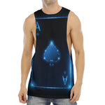 Blue Ace Card Print Men's Muscle Tank Top