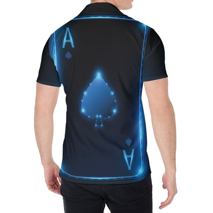 Blue Ace Card Print Men's Shirt