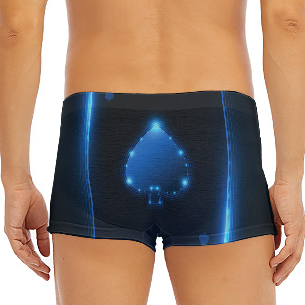 Blue Ace Card Print Men's Short Boxer Briefs