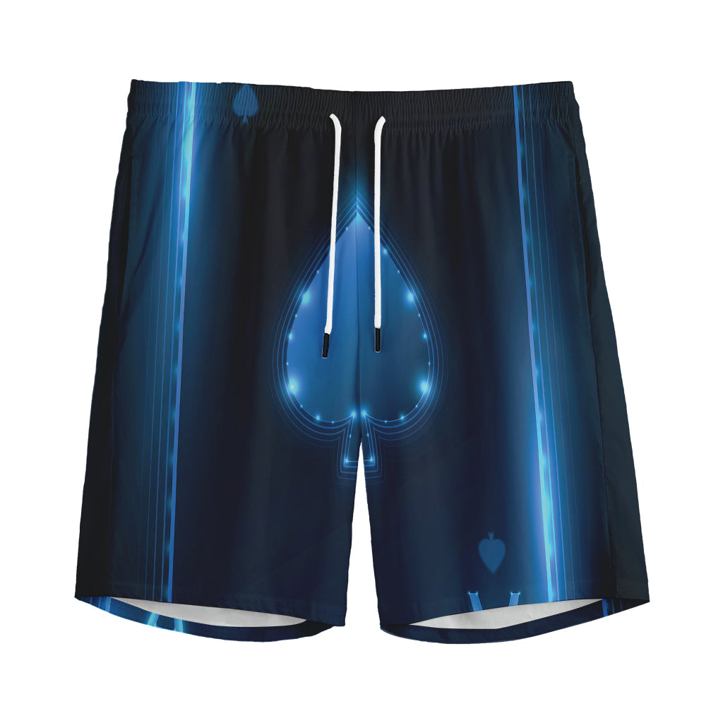 Blue Ace Card Print Men's Sports Shorts