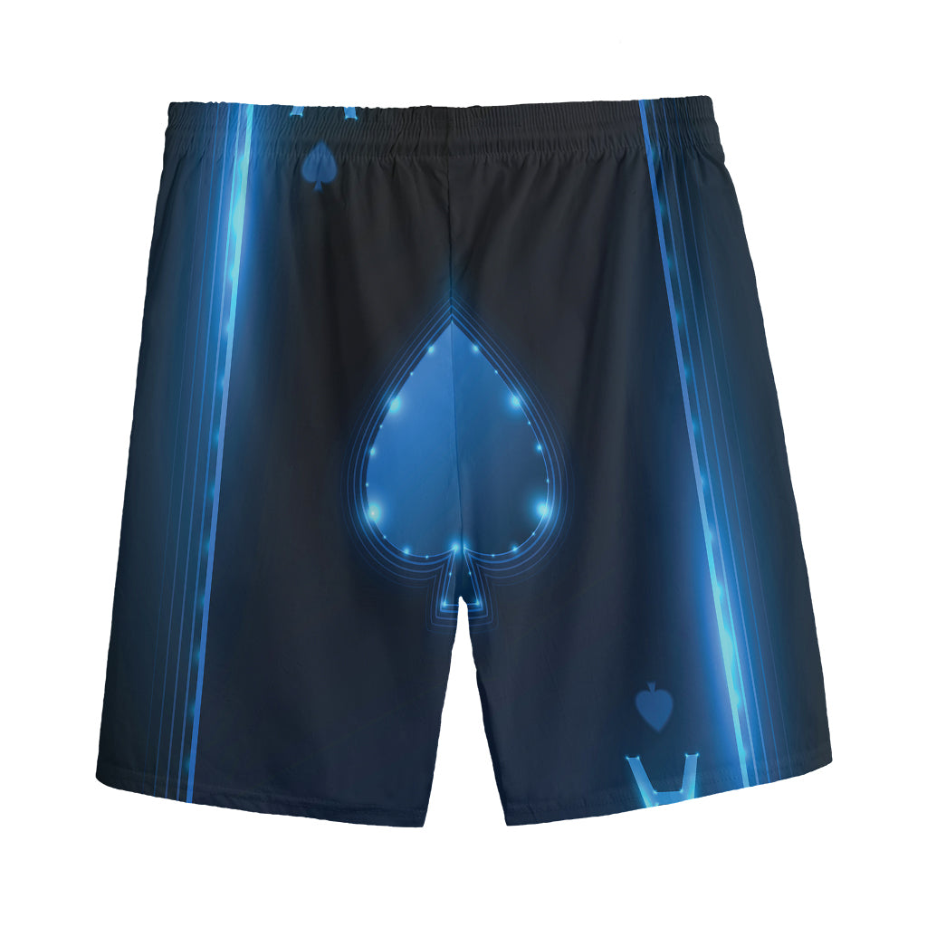 Blue Ace Card Print Men's Sports Shorts