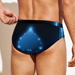 Blue Ace Card Print Men's Swim Briefs
