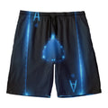 Blue Ace Card Print Men's Swim Trunks
