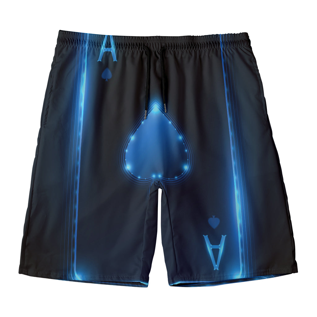 Blue Ace Card Print Men's Swim Trunks