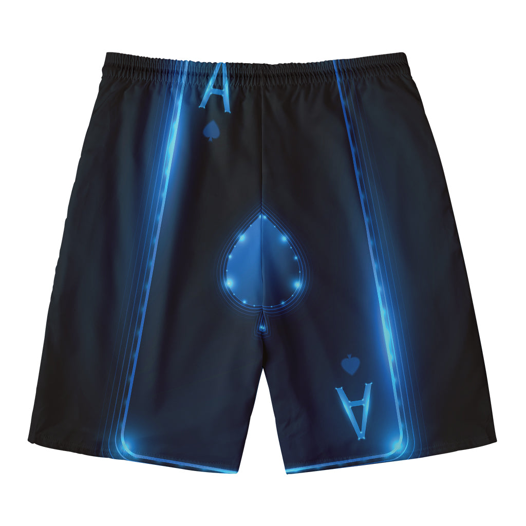 Blue Ace Card Print Men's Swim Trunks