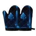Blue Ace Card Print Oven Mitts