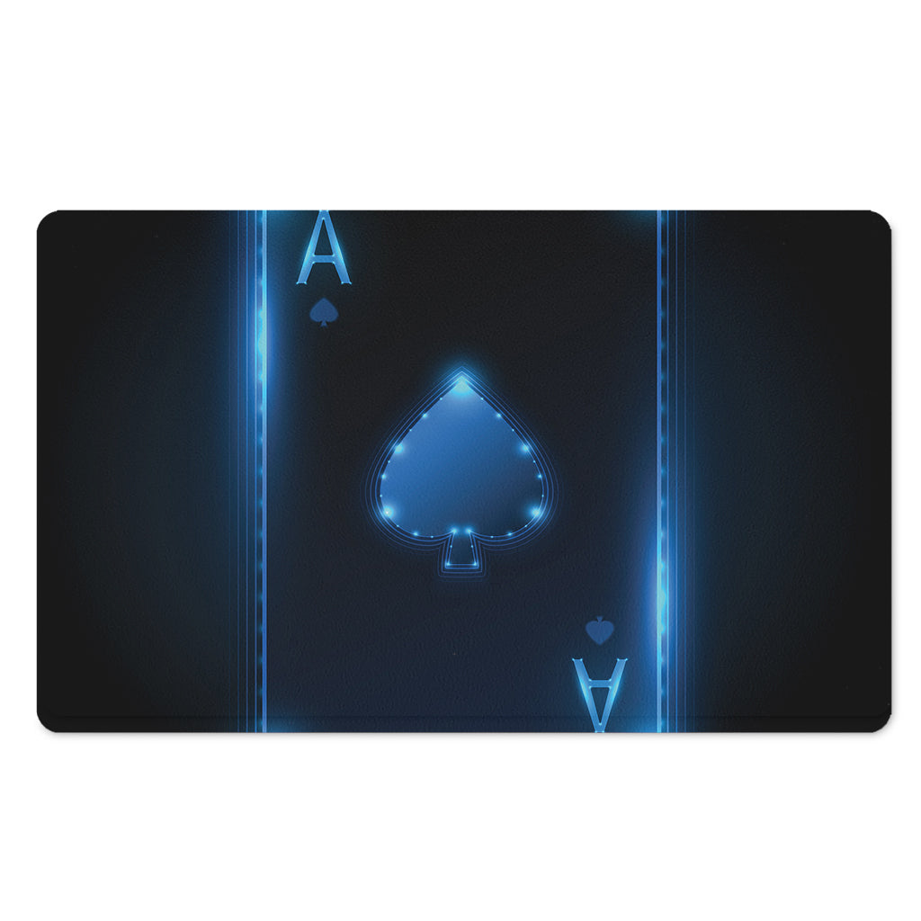Blue Ace Card Print Polyester Doormat