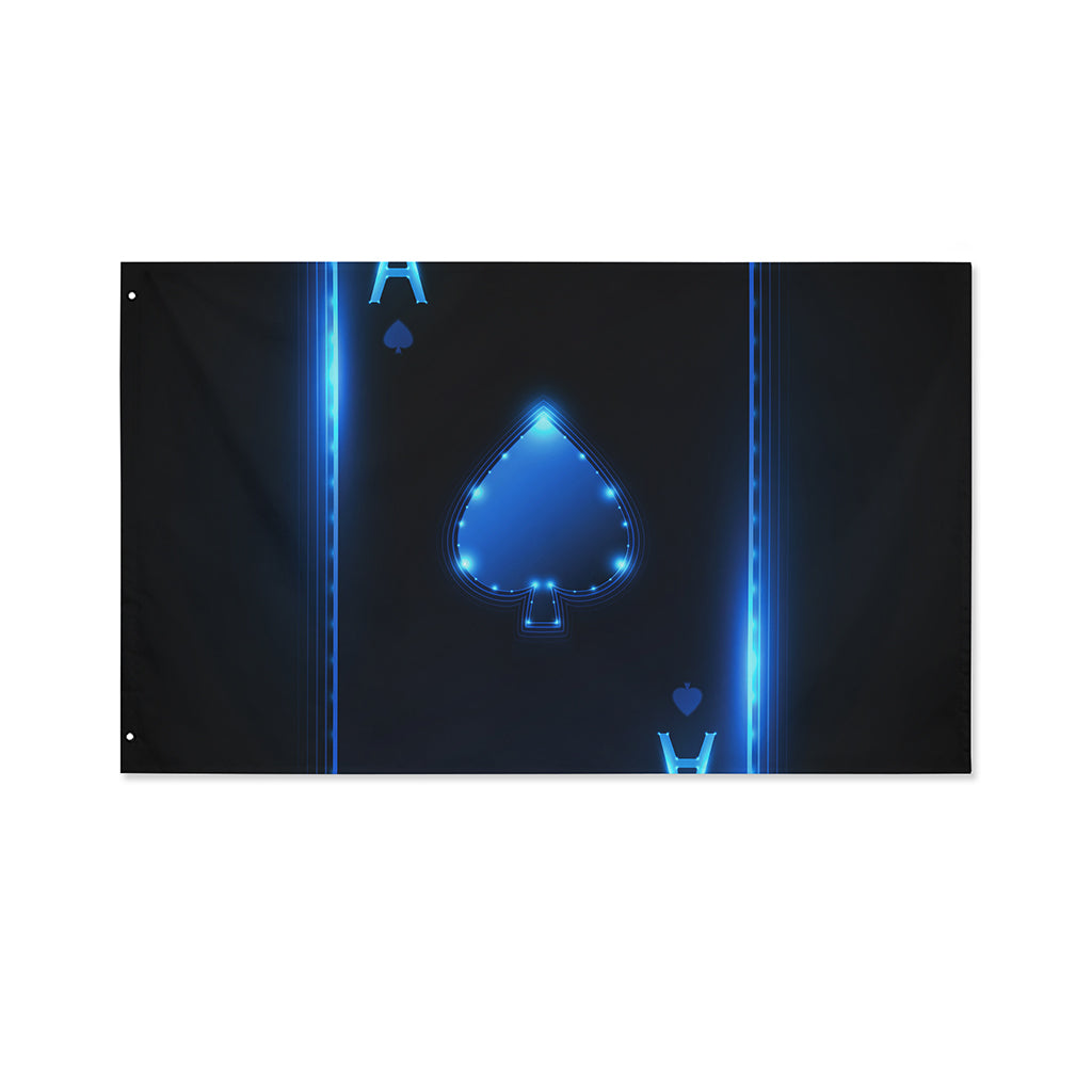 Blue Ace Card Print Polyester Flag