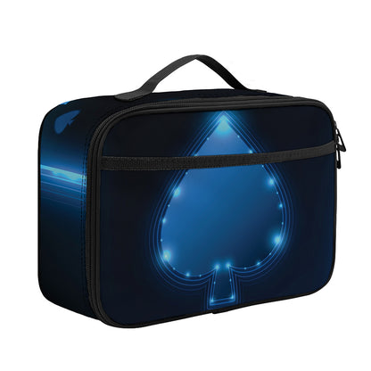 Blue Ace Card Print Portable Lunch Bag